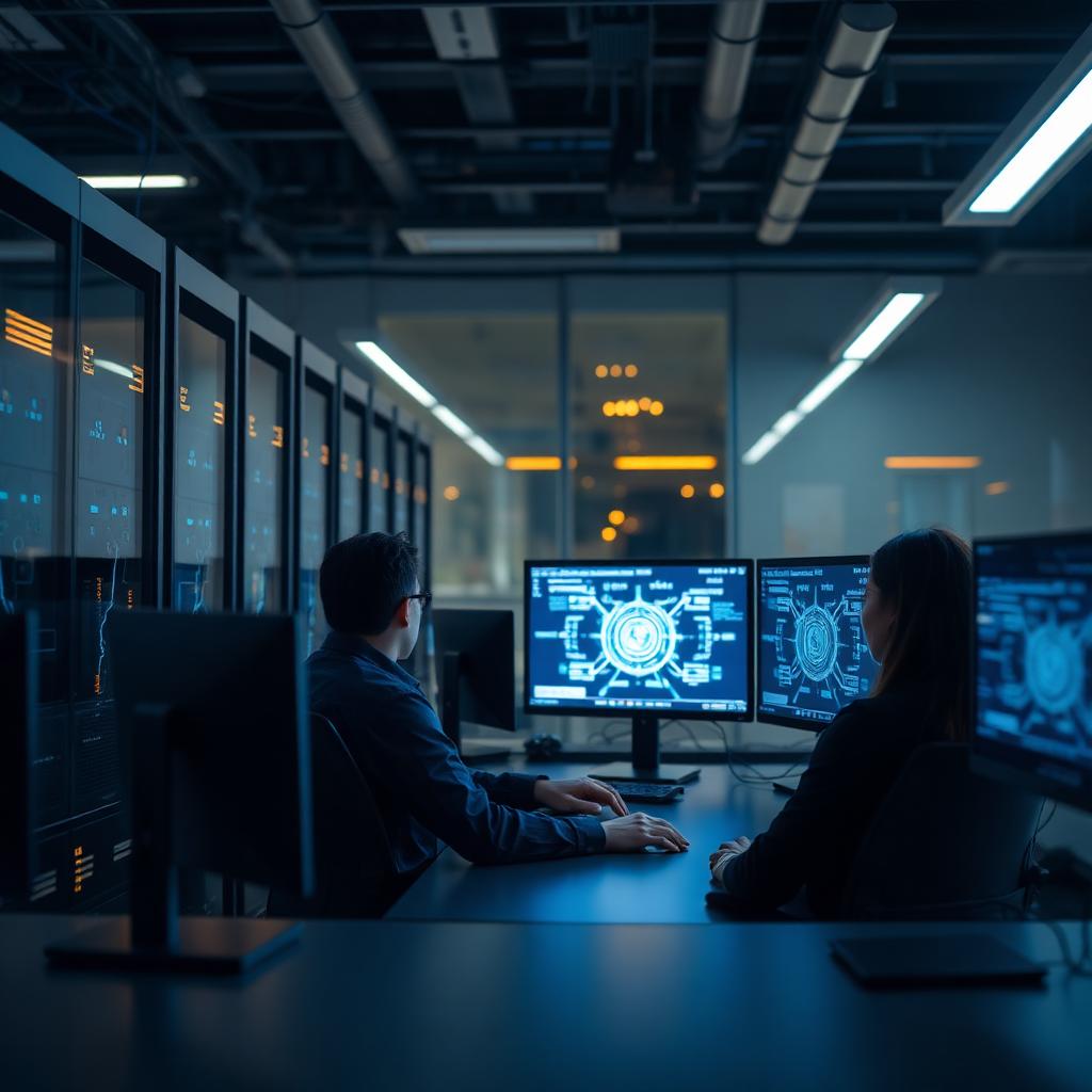 IT and cybersecurity training in a computer lab
