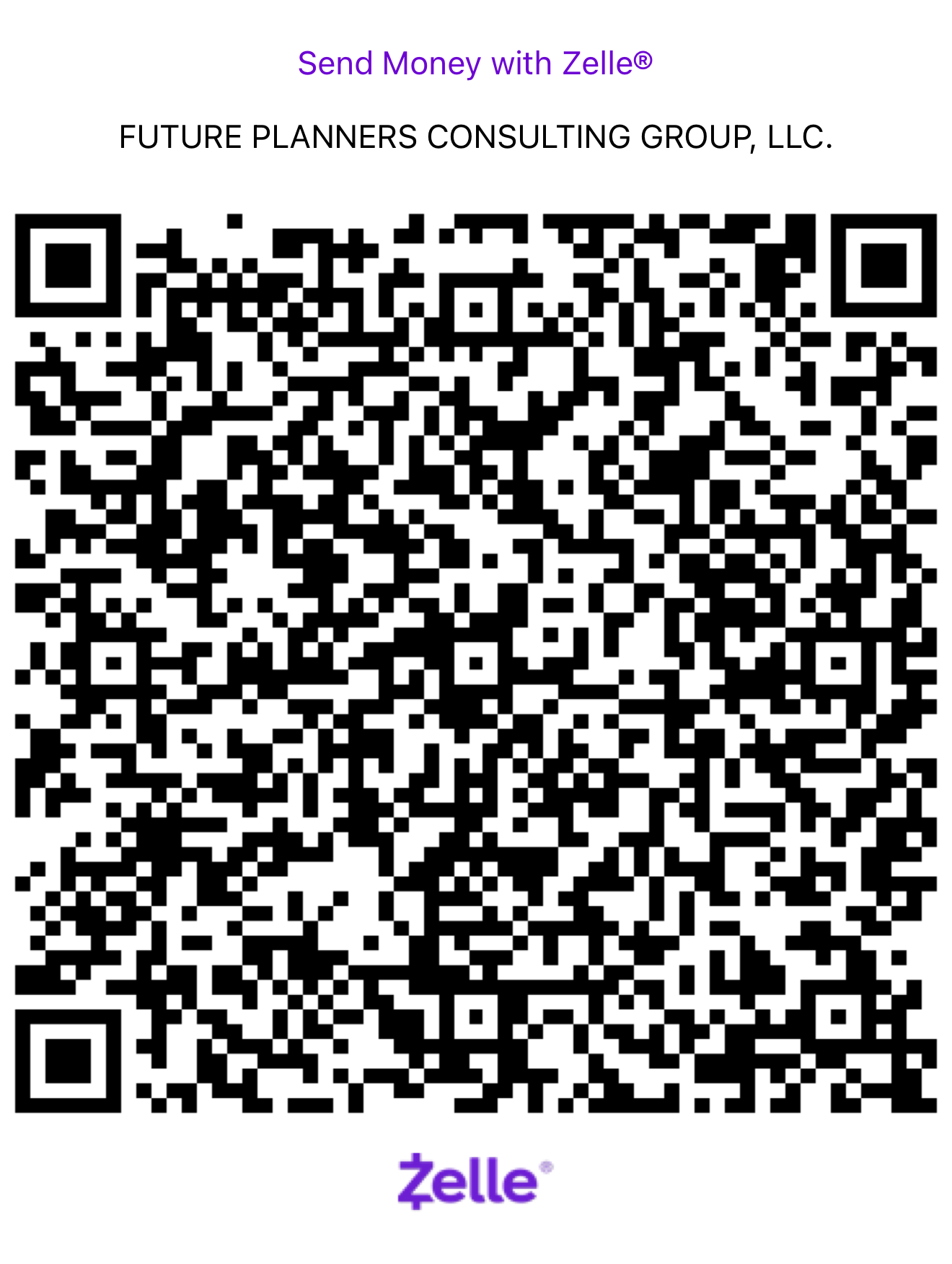 Zelle QR code for Future Planners Consulting Group, LLC